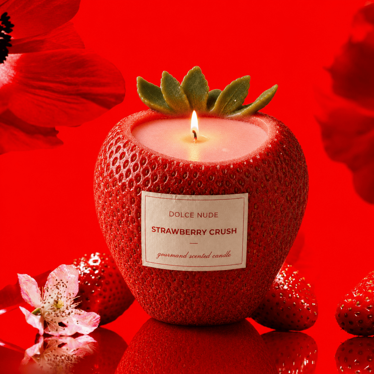 STRAWBERRY CRUSH Scented Candle - Edible Fragrance - DOLCE NUDE